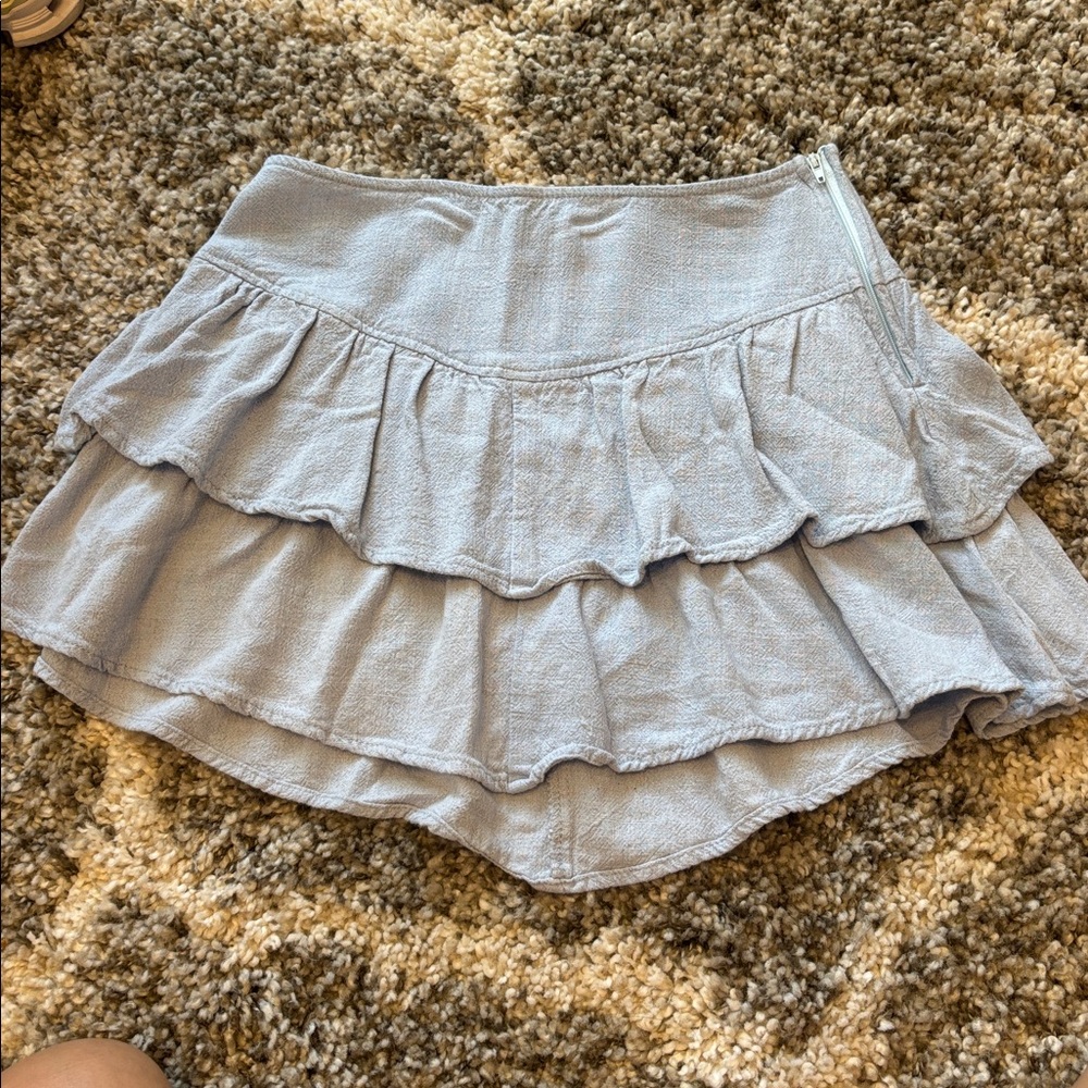 Altard State Baby Blue Ruffled Mini Skirt